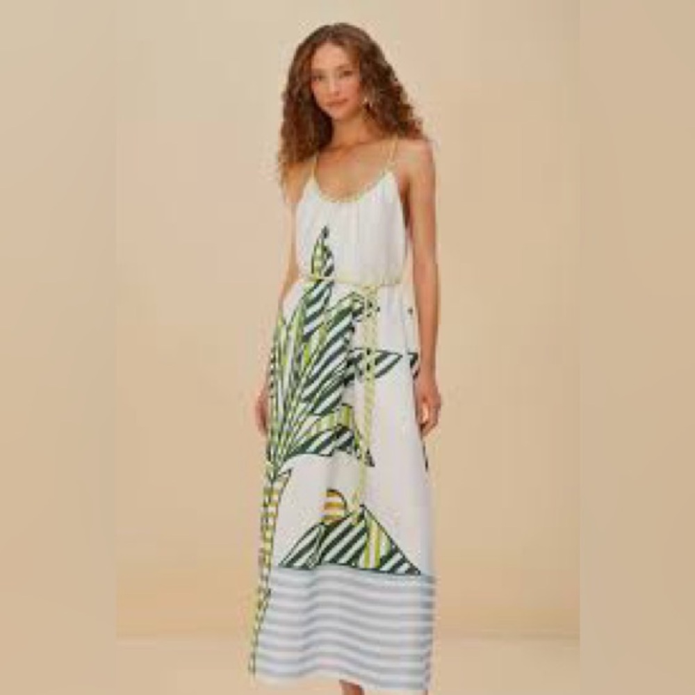 Farm Rio Off-White Banana Tree Euroflax™ Premium Linen Maxi Dress - Sold Out